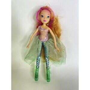 Winx Club Sirenix Magic Flora Fashion Doll With Outfit Shoes FLAWED Broken Wings